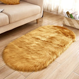 Tibetan Oval Artificial Sheepskin Long Hair Fur Area Rug