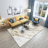 Nordic Style Gold Marble Pattern Area Rug