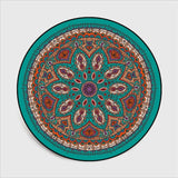 Vintage Style Round Green Mandala Flower Pattern Area Rug