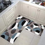 Acrylic Braided Geometric Pattern Anti-Slip Kitchen Area Rug
