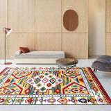 Bohemian Style Floral Pattern Area Rug