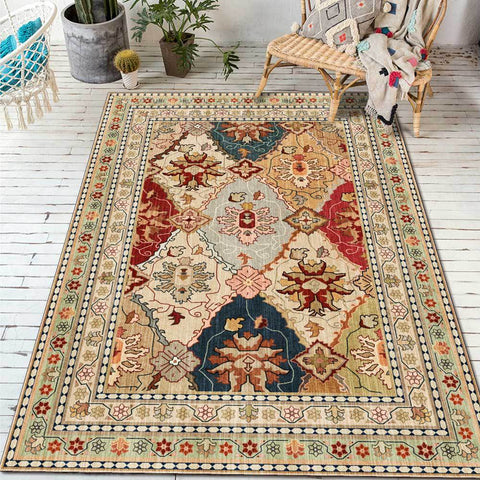 Vintage Tufted  Polyester Persian Style Floral Area Rug