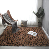 Tibetan Luxury Fluffy Leopard Plush Area Rug