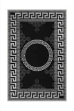 Black Tumbled Artificial Leather Area Rug