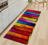 Kitchen Absorbent Wood Pattern Long Area Rug
