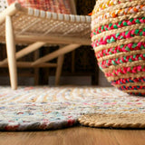 Hand-woven Kilim Round Carpet Natural Fashion Double-sided Woven Rug