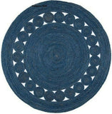 Natural Jute Woven Style Regional Rugs Reversible Circular Rugs