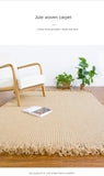 Hand-woven Jute Carpet Rug Tatami Mats with Spikes