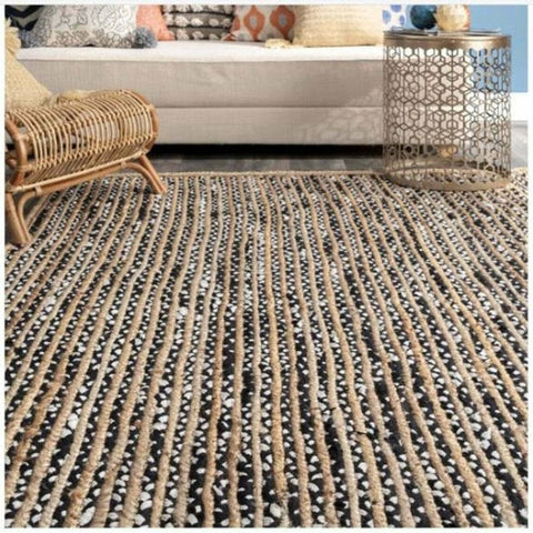 Natural Hand Braided Style Boho Carpet Modern Area Rug