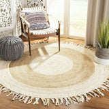 Natural Jute and Cotton Reversible Handmade Area Rug