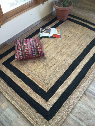 Handmade modern rustic look area carpet rug