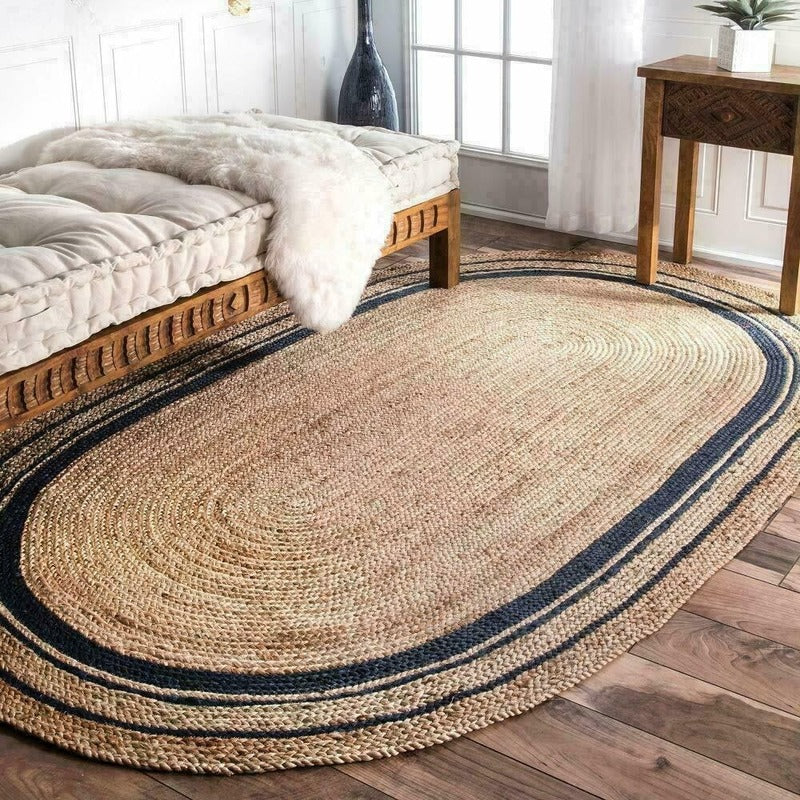 100% Natural Jute Woven Carpet Oval Carpet