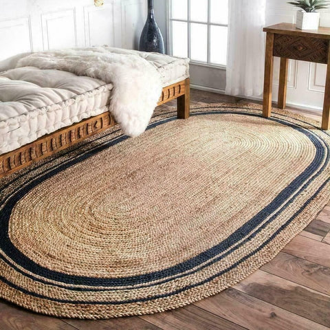 100% Natural Jute Woven Carpet Oval Carpet