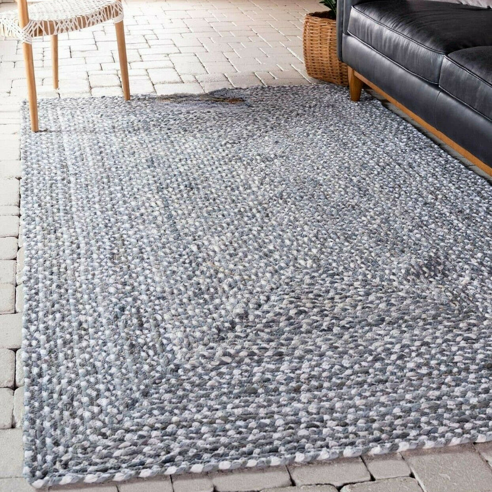 Natural Cotton Braided Reversible Home Living Area Rugs