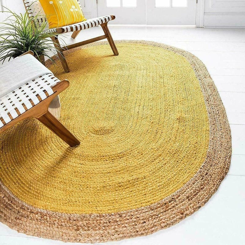 Natural Jute Braided Oval Rug