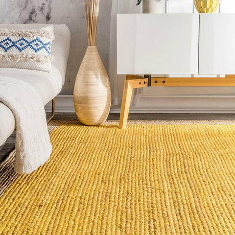 Natural Jute Carpet Reversible Color Braided Rug