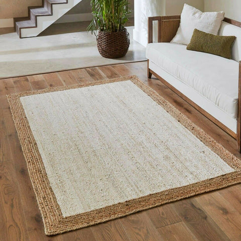 Reversible Hand Woven Carpet Floor Living Area Jute Rug