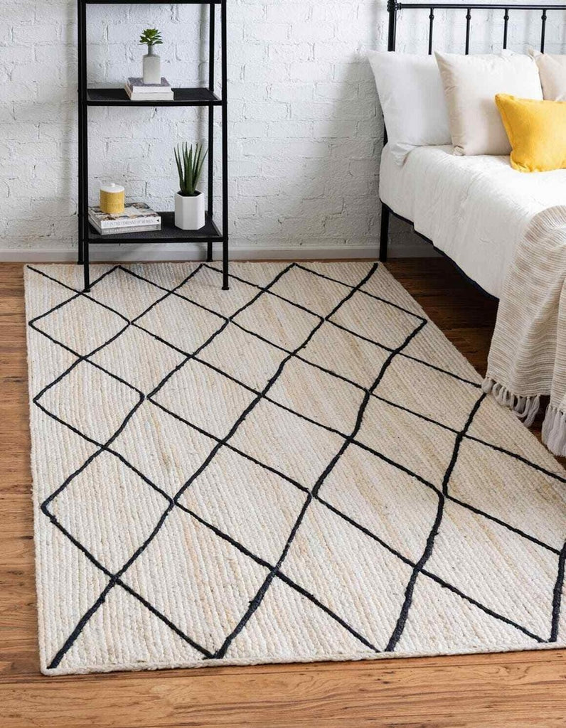 Reversible Runner Carpet 100% Jute Cotton Living Modern Area Rug