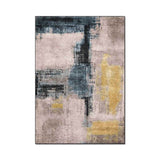 Abstract Old Blue Yellow Oil Painting Stitching Rug