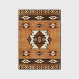 Yellowish Brown Simple Geometric Ethnic Style Carpet Floor Mat