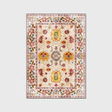 Retro Polished White American Country Flower Area Rug