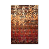Abstract American Red and Yellow Pattern Stitching Rug