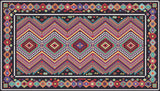 Multicolor Color Checkered Wave Bohemian Carpet