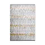 Gold and Gray Stitching Abstract Stripes Rug